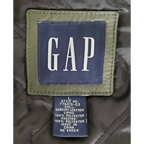 Vintage Gap Mens 90s Genuine Leather Jacket L - Picture 8 of 10